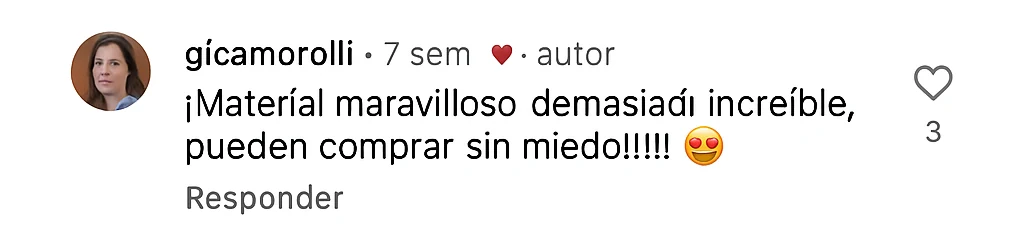 Comentario real: material maravilloso